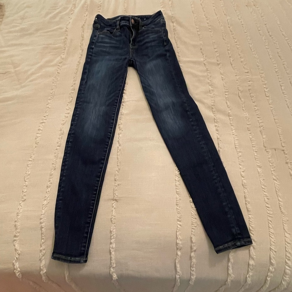 dark American Eagle Next Level Stretch high rise jeans